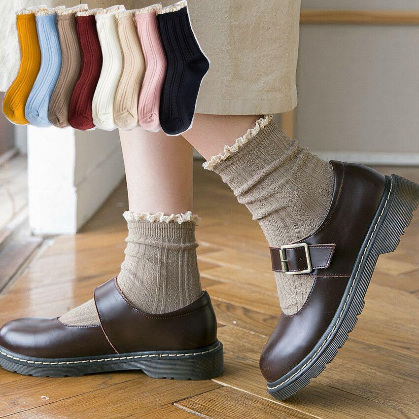 Charming Lace Ruffled Cotton Socks for Women - Spring & Summer Collection - Korvel