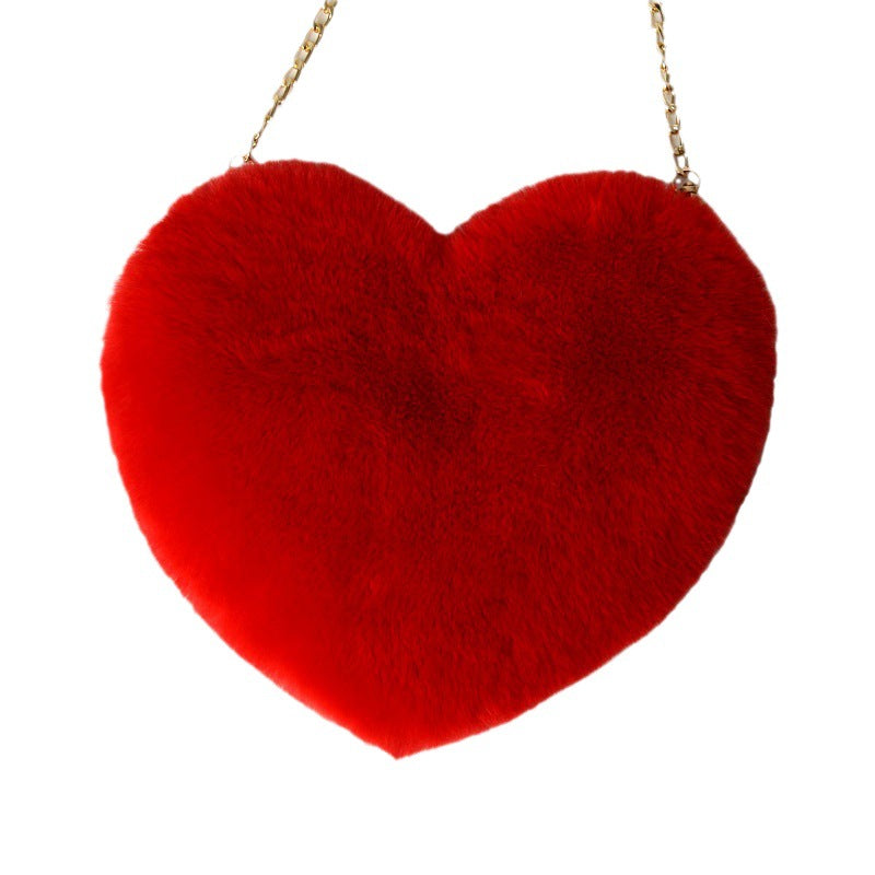 Bolso de Hombro con Corazón en Melocotón Chic con Cadena