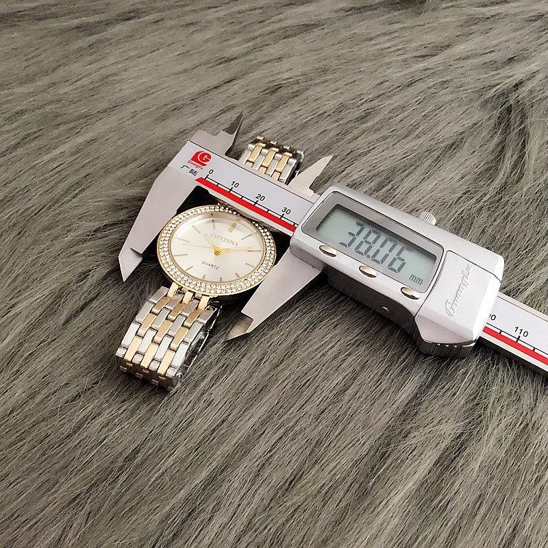 Ensemble de Montre Élégante en Argent avec Rhinestones pour Femmes