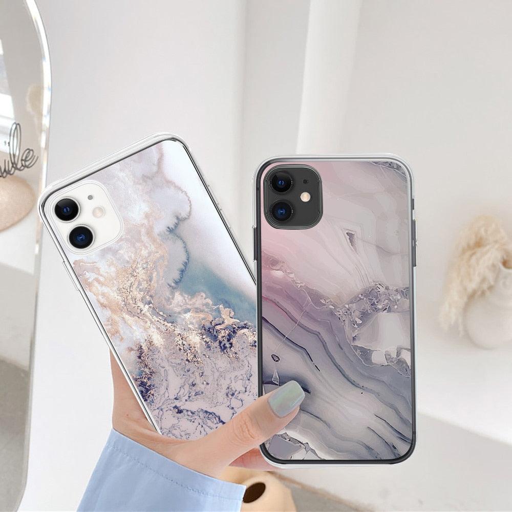 Fashion Marble Pattern Phone Case for iPhone Models