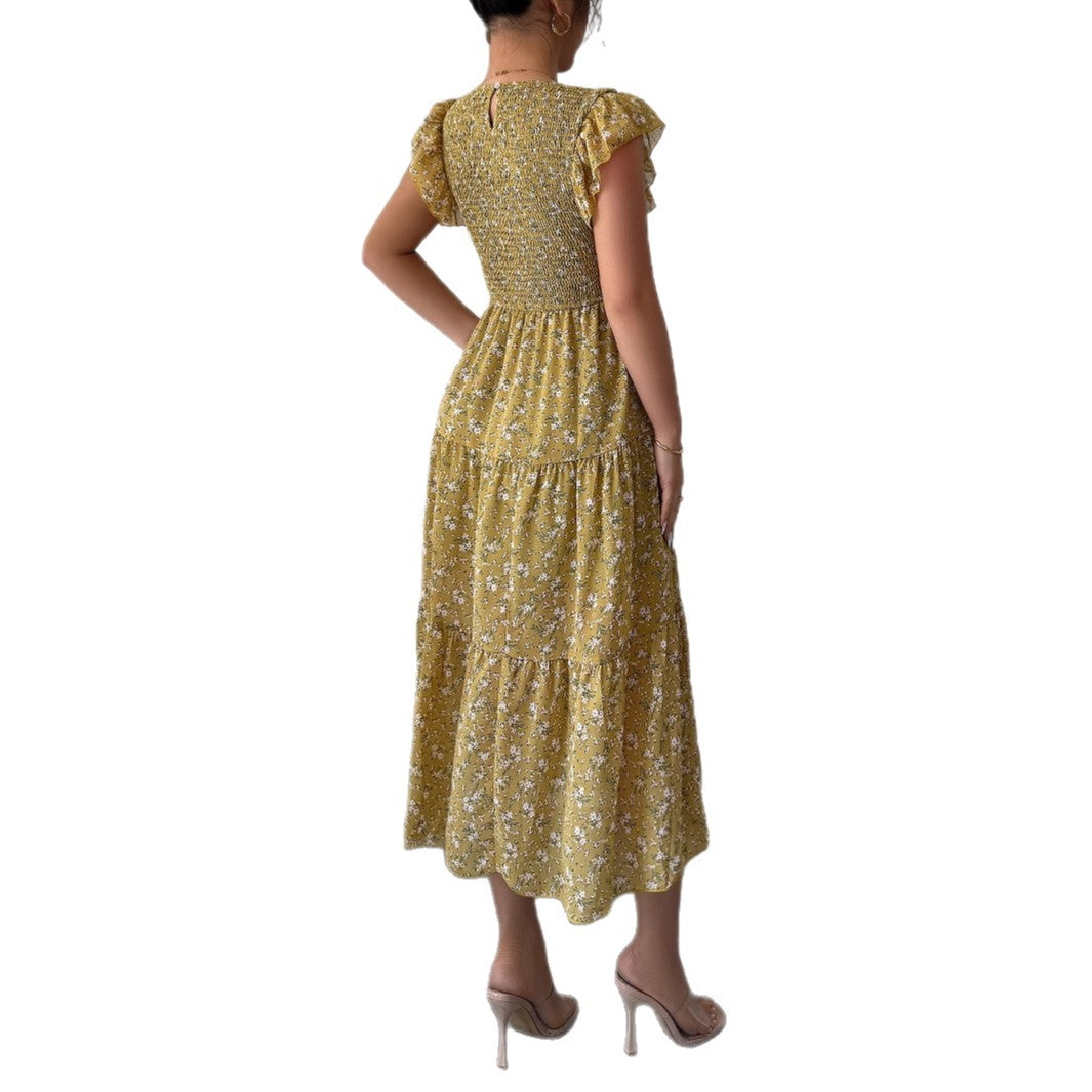 Fashion style floral slim fit dress for women - Korvel