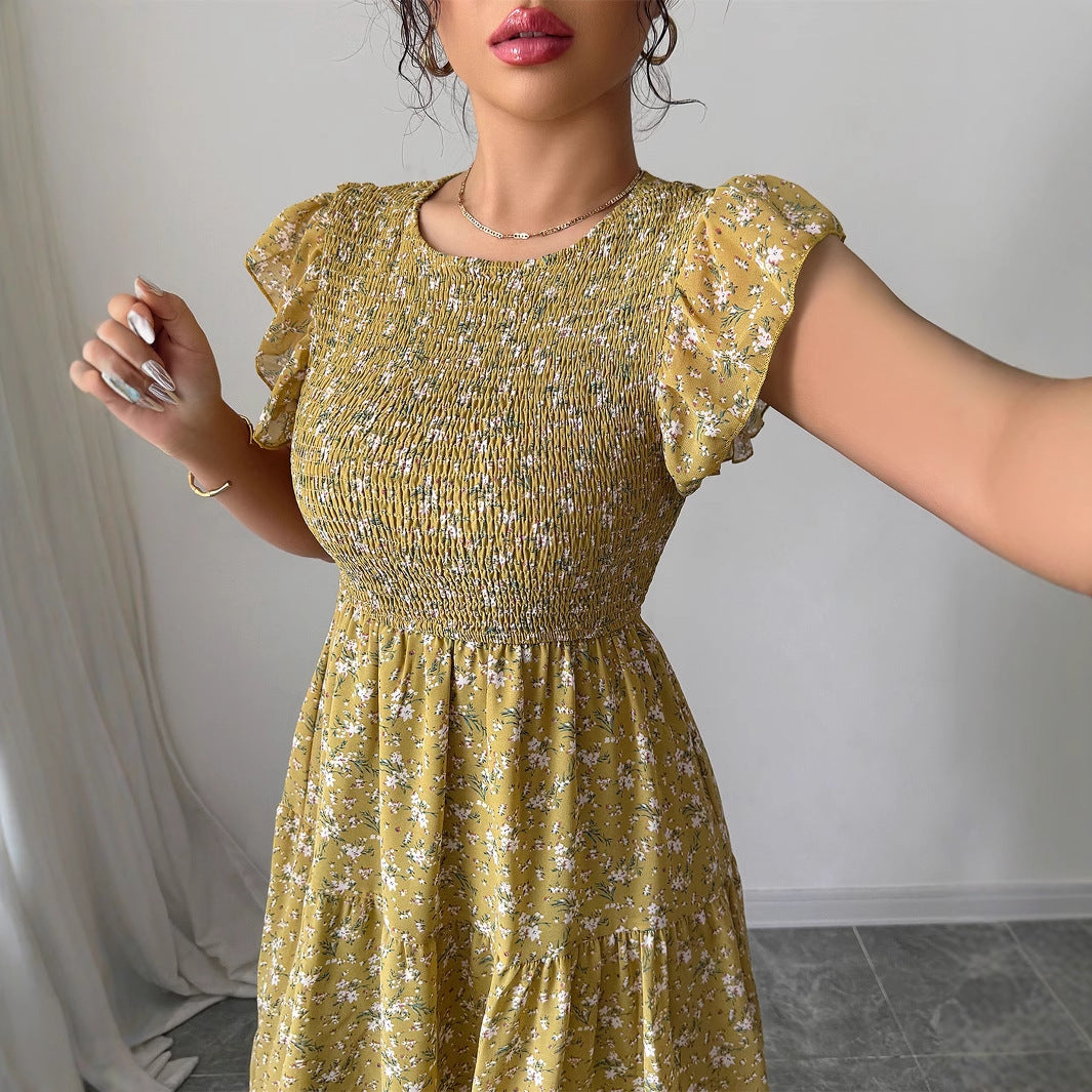 Fashion style floral slim fit dress for women - Korvel