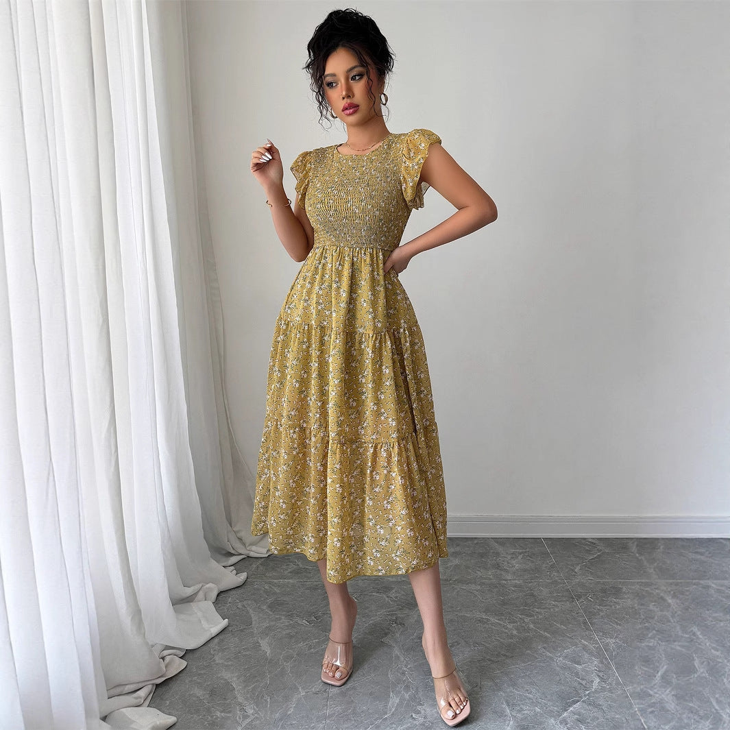 Fashion style floral slim fit dress for women - Korvel