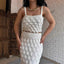 Fashion suspender two-piece scale skirt set - Korvel