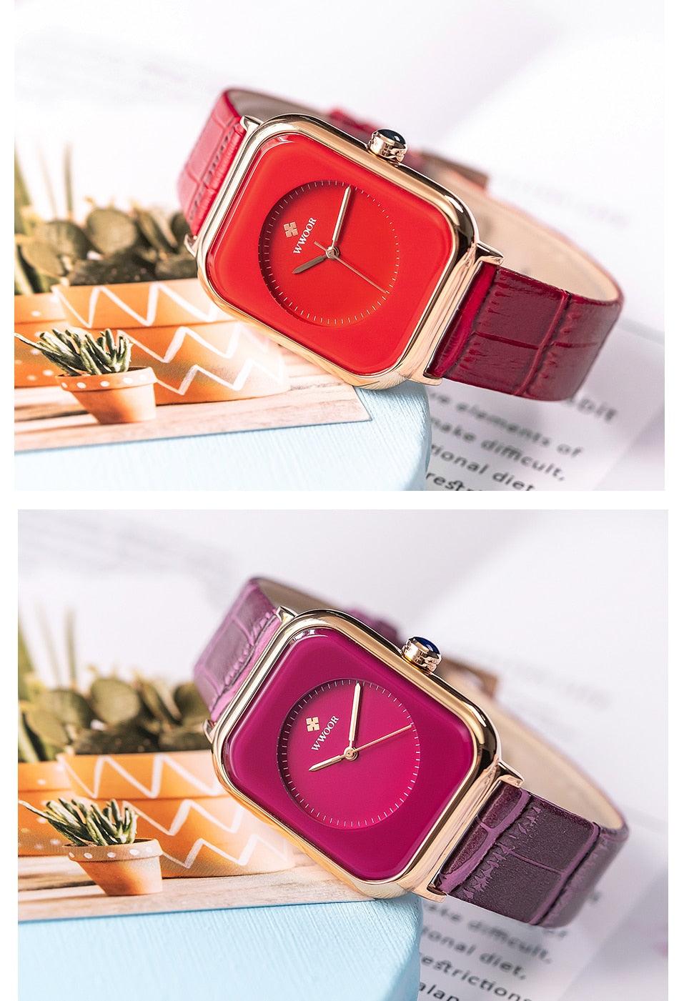 Montre à Quartz Rectangulaire Minimaliste Élégante pour Femme