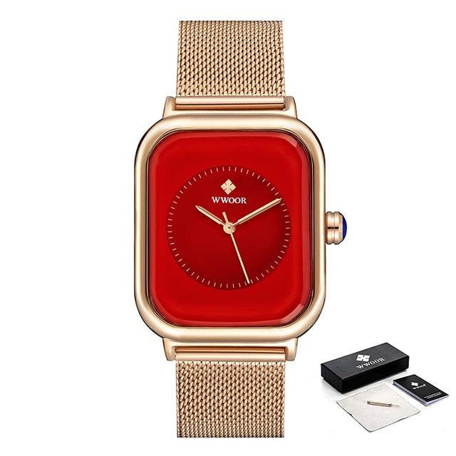 Montre à Quartz Rectangulaire Minimaliste Élégante pour Femme