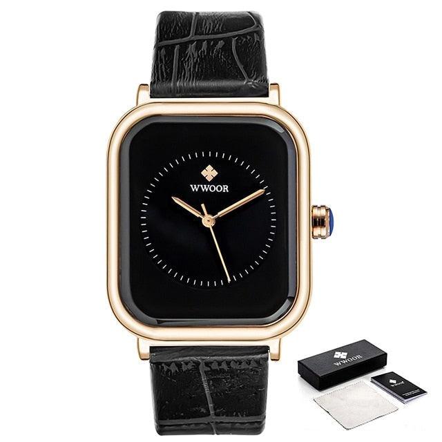 Montre à Quartz Rectangulaire Minimaliste Élégante pour Femme