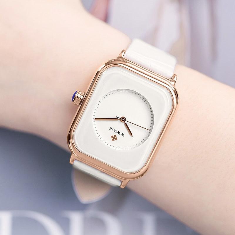 Montre à Quartz Rectangulaire Minimaliste Élégante pour Femme