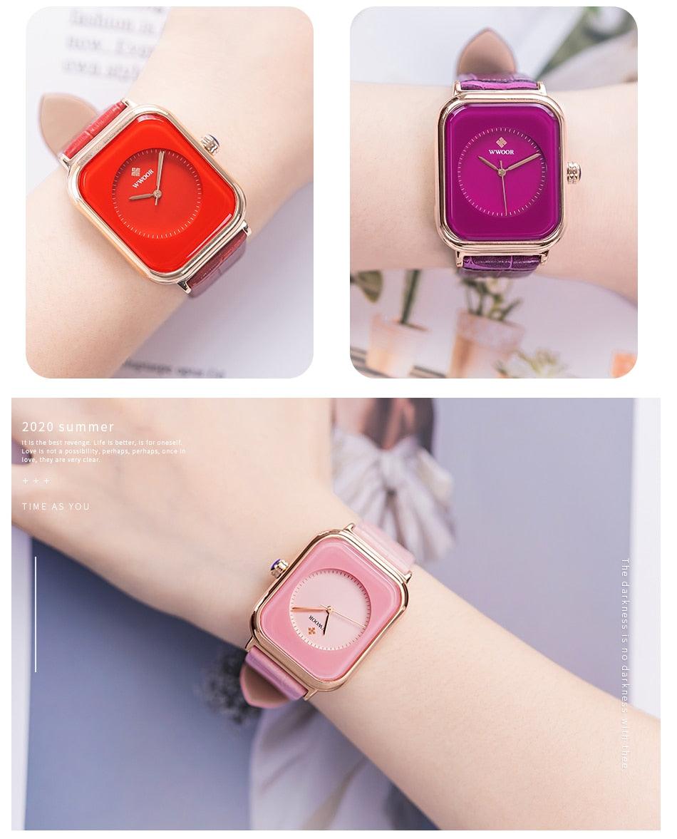 Montre à Quartz Rectangulaire Minimaliste Élégante pour Femme