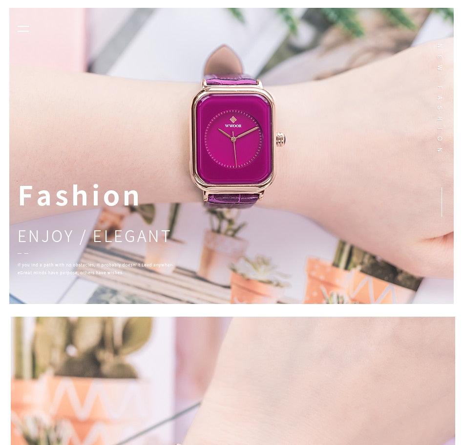 Montre à Quartz Rectangulaire Minimaliste Élégante pour Femme
