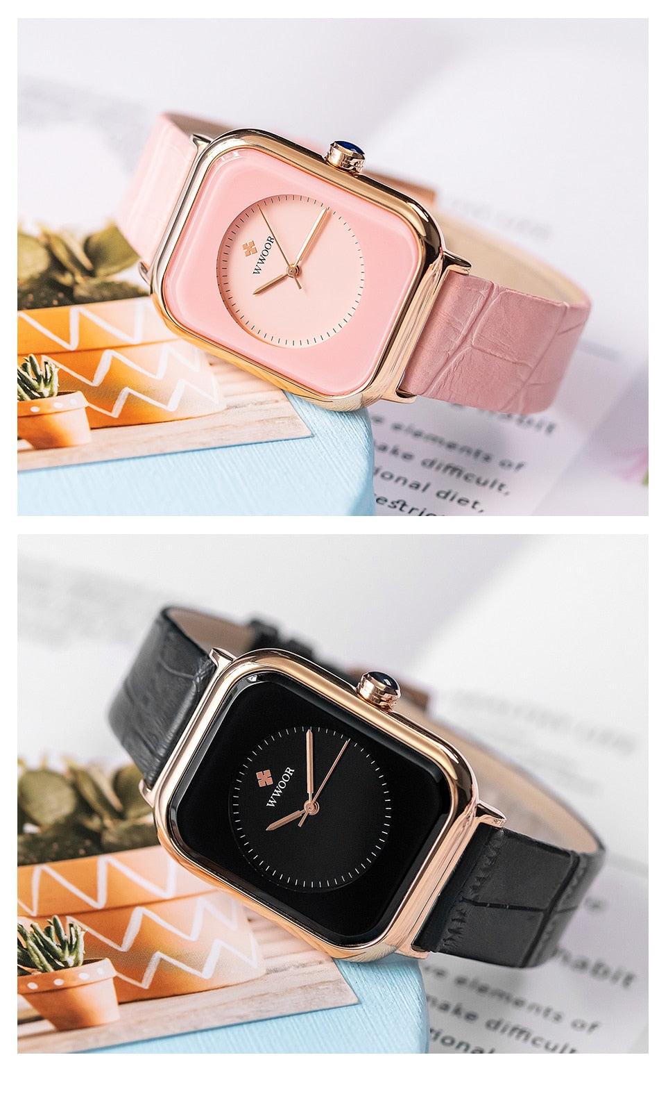 Montre à Quartz Rectangulaire Minimaliste Élégante pour Femme