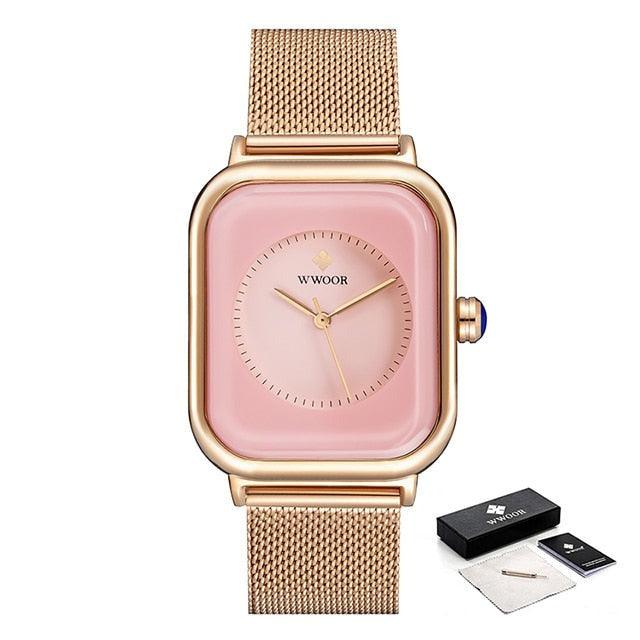 Montre à Quartz Rectangulaire Minimaliste Élégante pour Femme