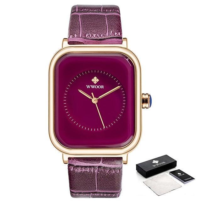 Montre à Quartz Rectangulaire Minimaliste Élégante pour Femme