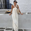 Fashionable and versatile design dress simple sleeveless off shoulder slim fit white long skirt for women - Korvel