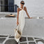 Fashionable and versatile design dress simple sleeveless off shoulder slim fit white long skirt for women - Korvel