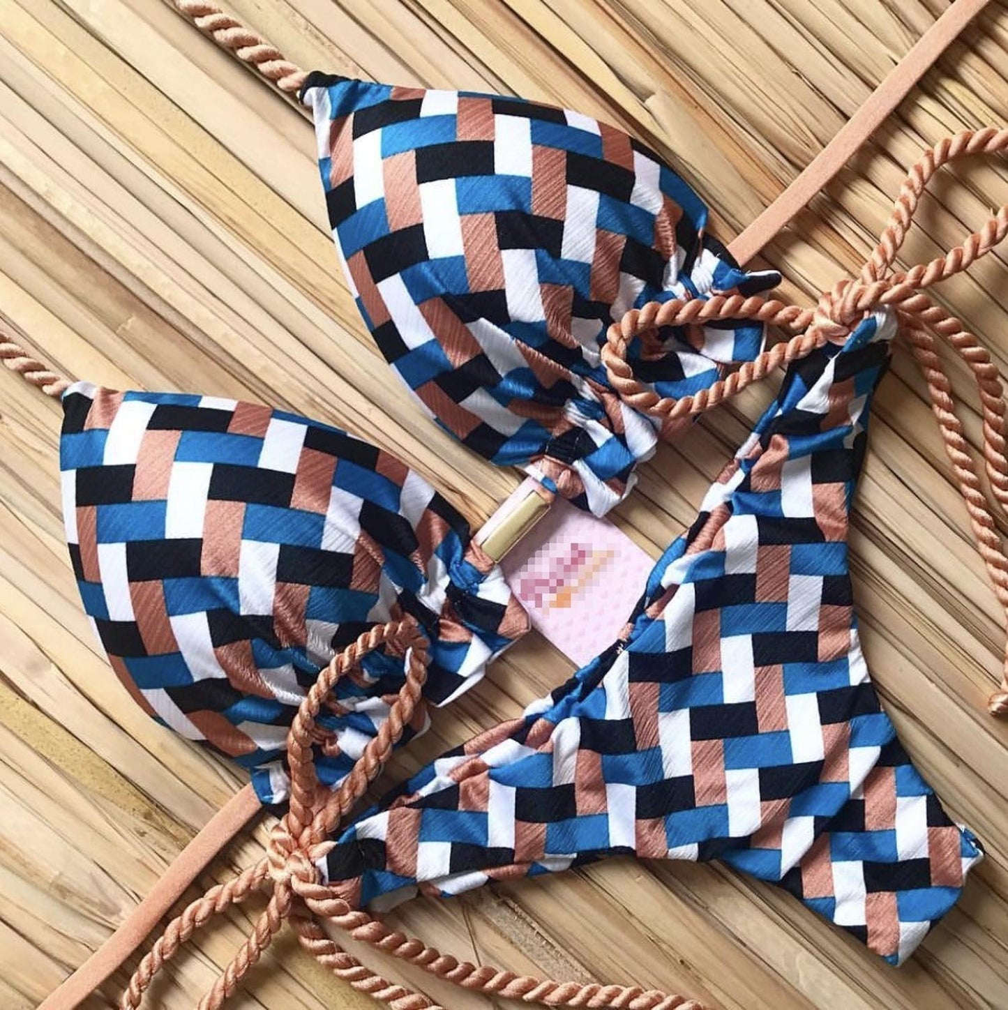 Ensemble de bikini à nouer en ribbed pour femmes à la mode