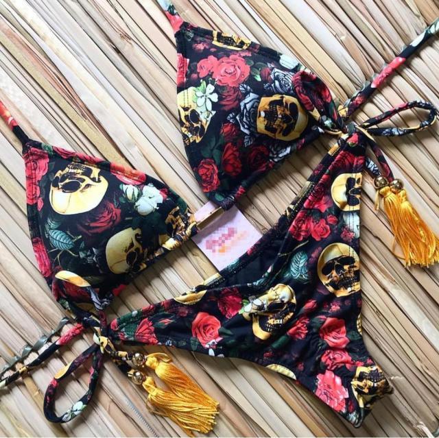 Ensemble de bikini à nouer en ribbed pour femmes à la mode