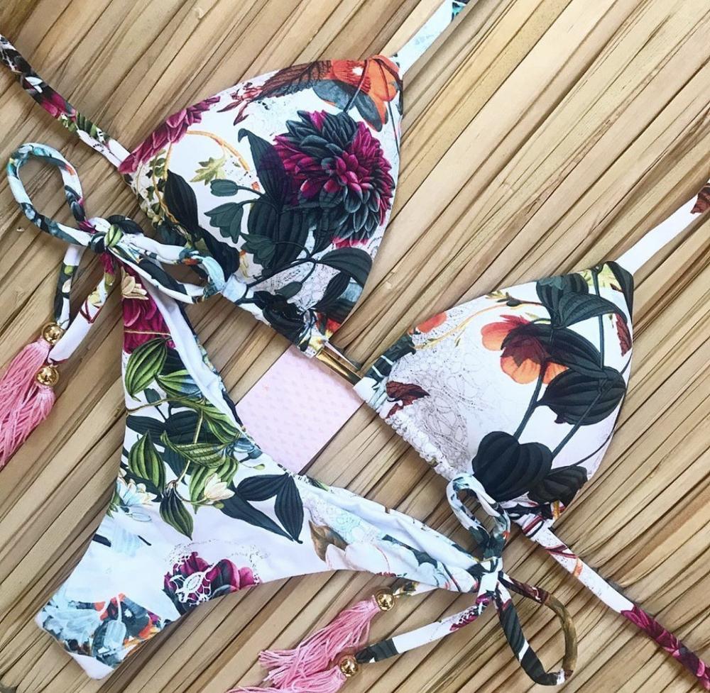 Ensemble de bikini à nouer en ribbed pour femmes à la mode