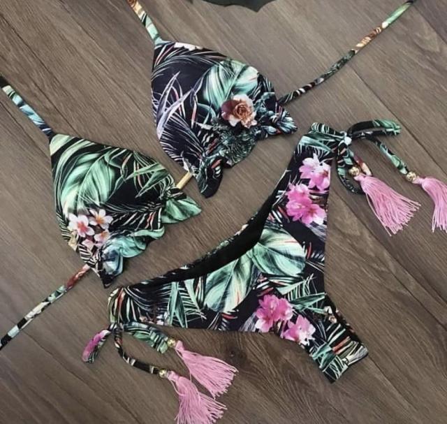 Ensemble de bikini à nouer en ribbed pour femmes à la mode