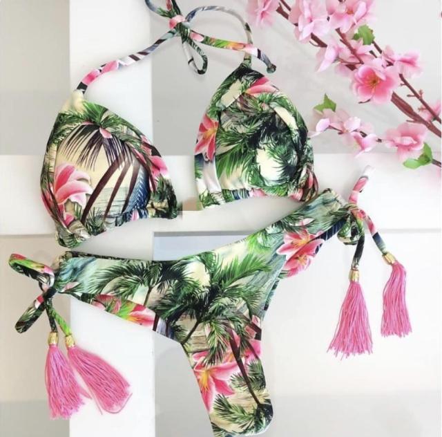 Ensemble de bikini à nouer en ribbed pour femmes à la mode