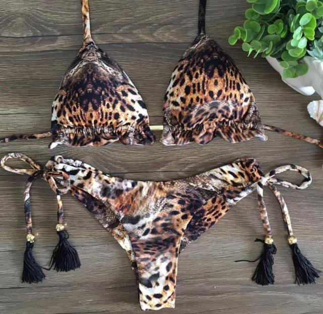 Ensemble de bikini à nouer en ribbed pour femmes à la mode