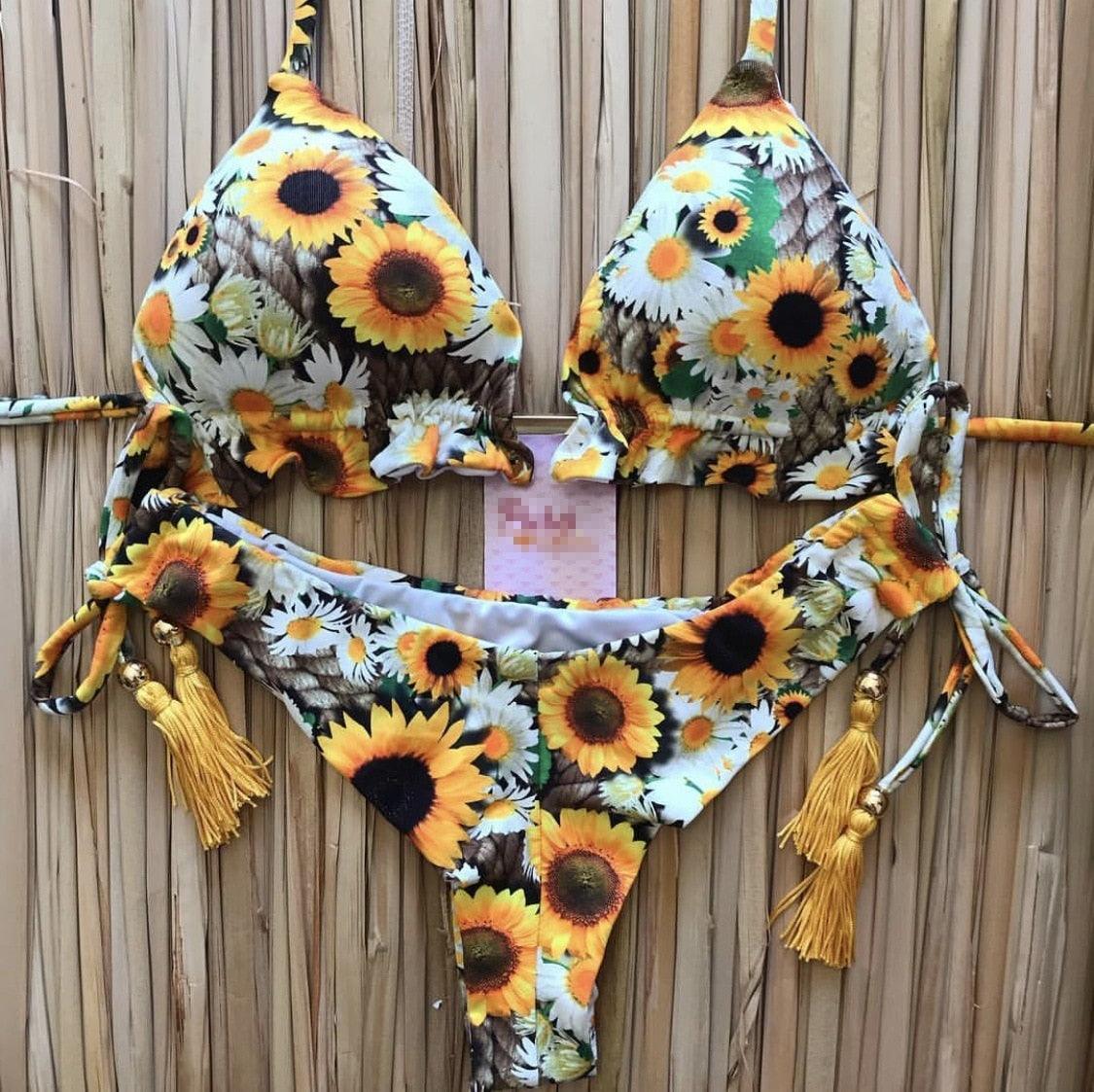 Ensemble de bikini à nouer en ribbed pour femmes à la mode
