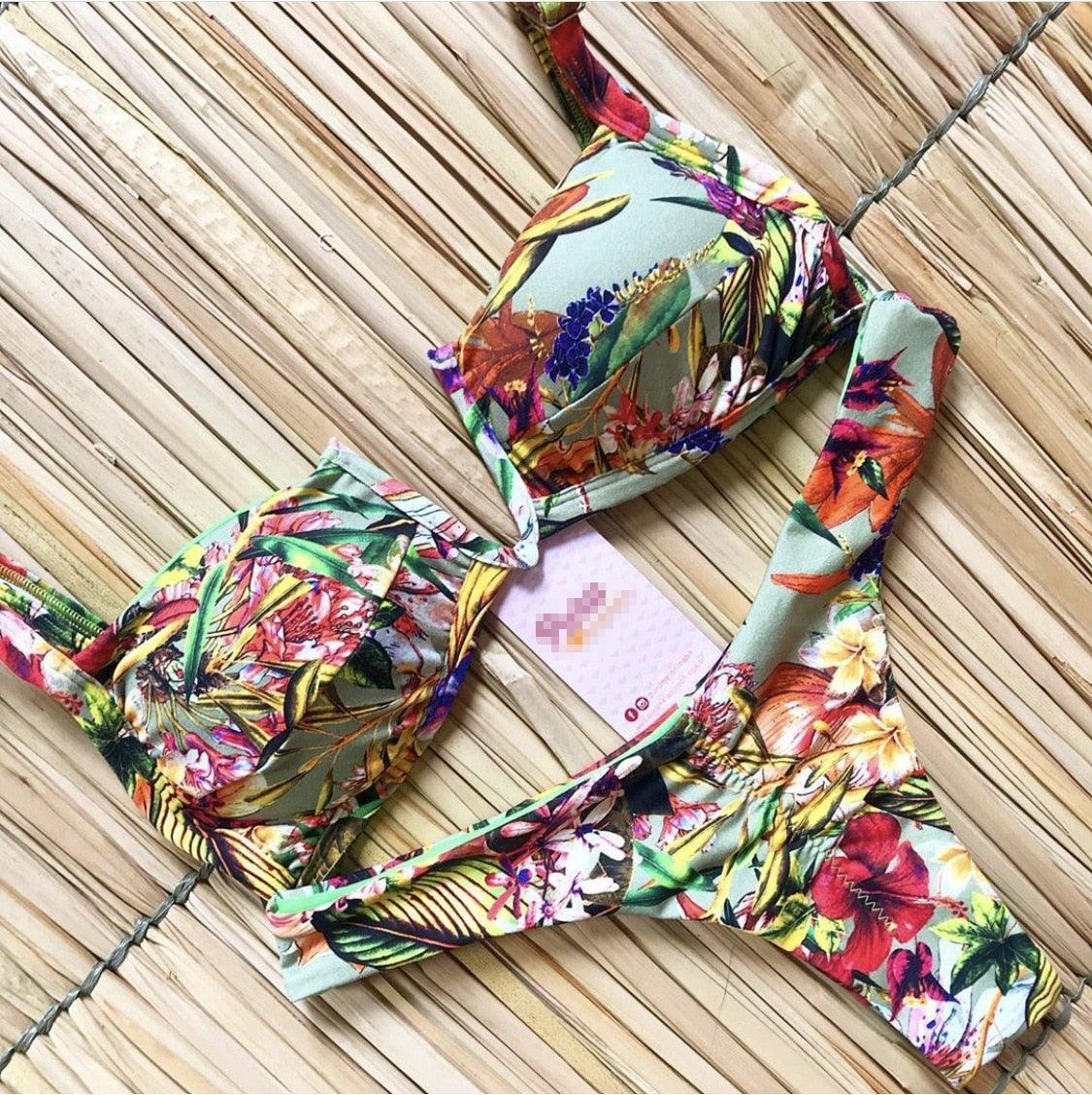 Ensemble de bikini à nouer en ribbed pour femmes à la mode