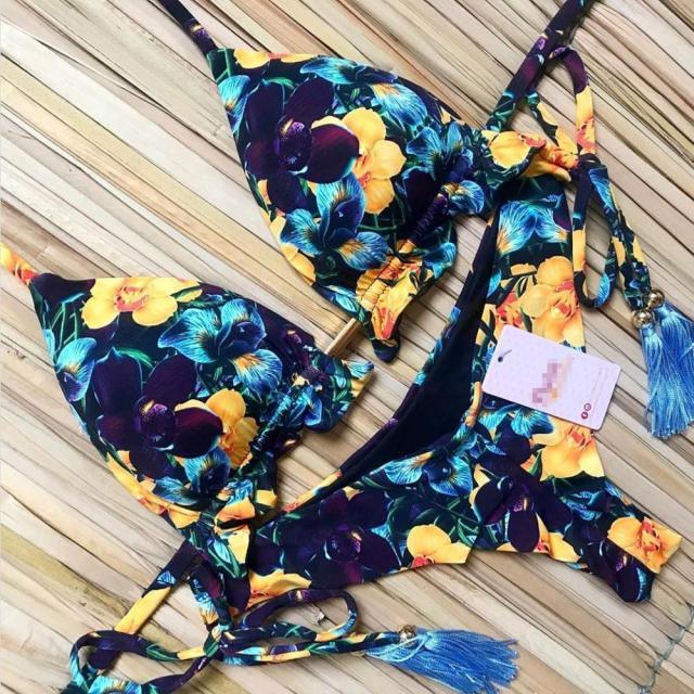 Ensemble de bikini à nouer en ribbed pour femmes à la mode