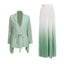 Fashionable casual style set cape shawl style lace up top+pleated skirt - Korvel