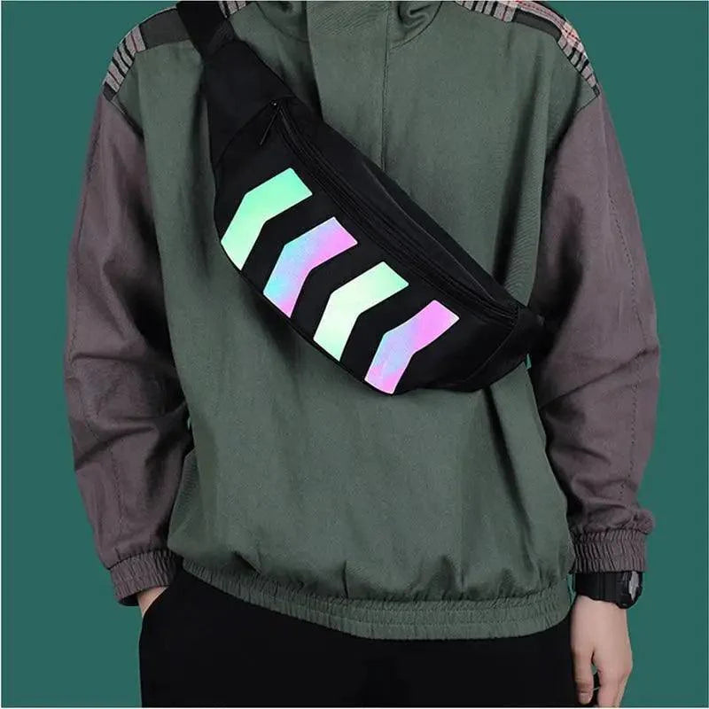 Iridescent Reflective Waist Bag - Stylish Chest Pack for Travel & Festivals - Korvel
