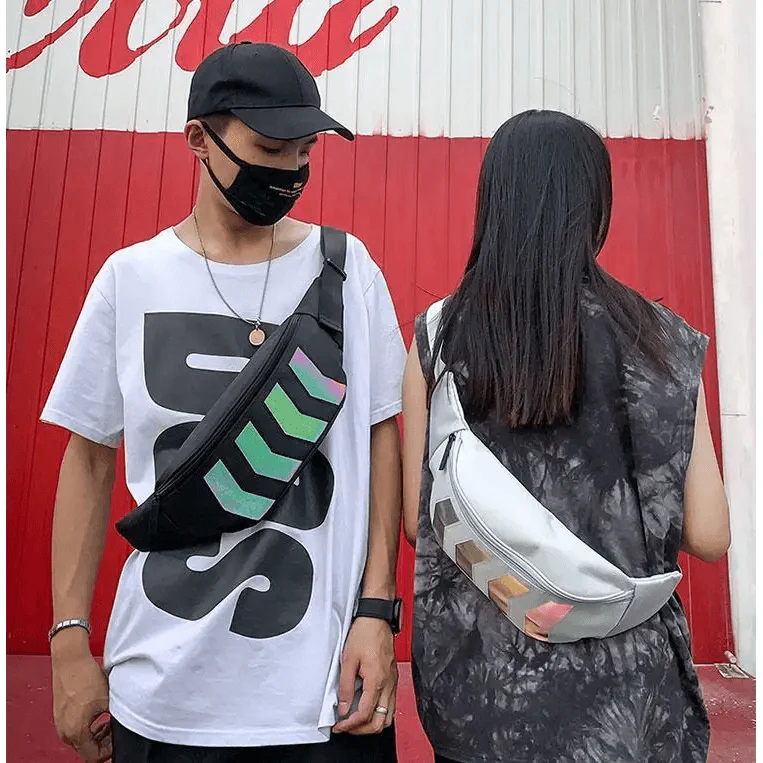 Iridescent Reflective Waist Bag - Stylish Chest Pack for Travel & Festivals - Korvel