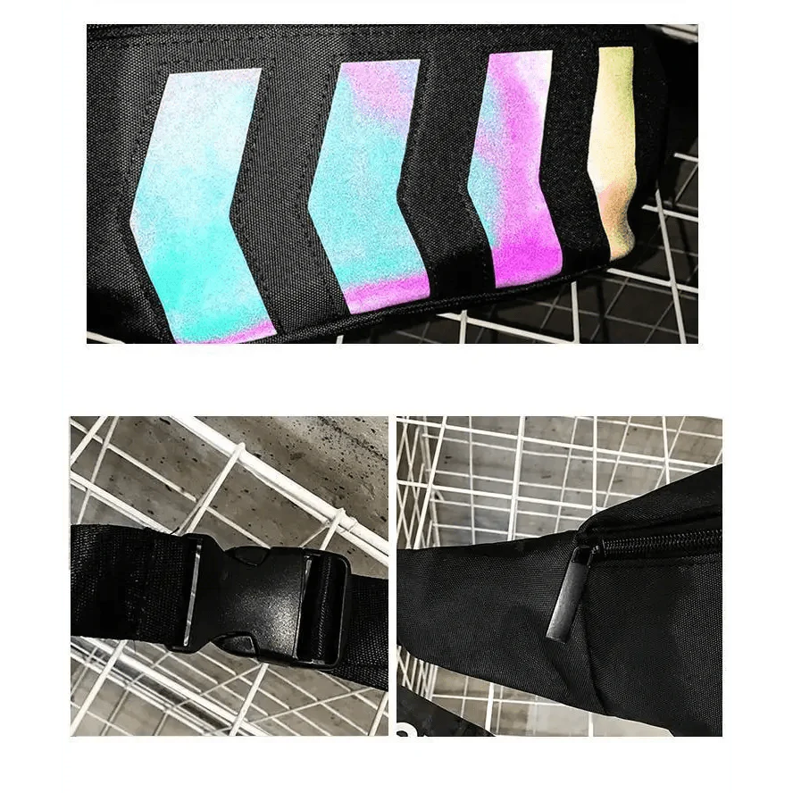 Iridescent Reflective Waist Bag - Stylish Chest Pack for Travel & Festivals - Korvel