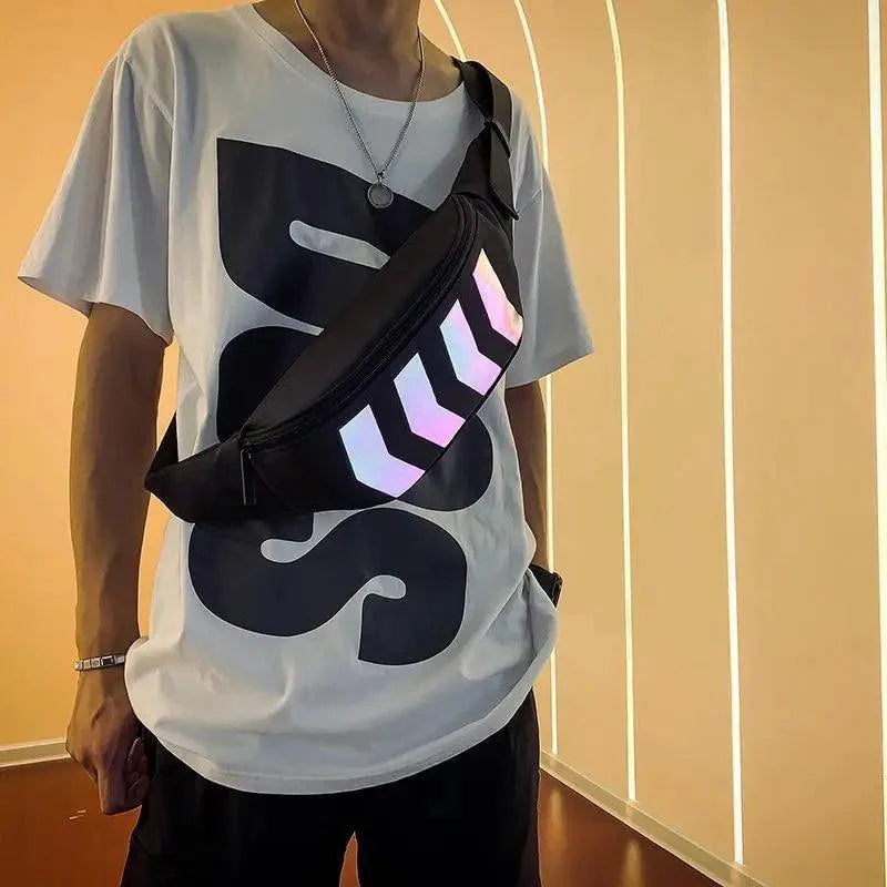 Iridescent Reflective Waist Bag - Stylish Chest Pack for Travel & Festivals - Korvel