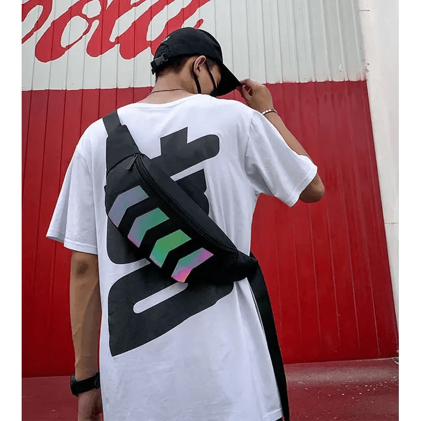 Iridescent Reflective Waist Bag - Stylish Chest Pack for Travel & Festivals - Korvel