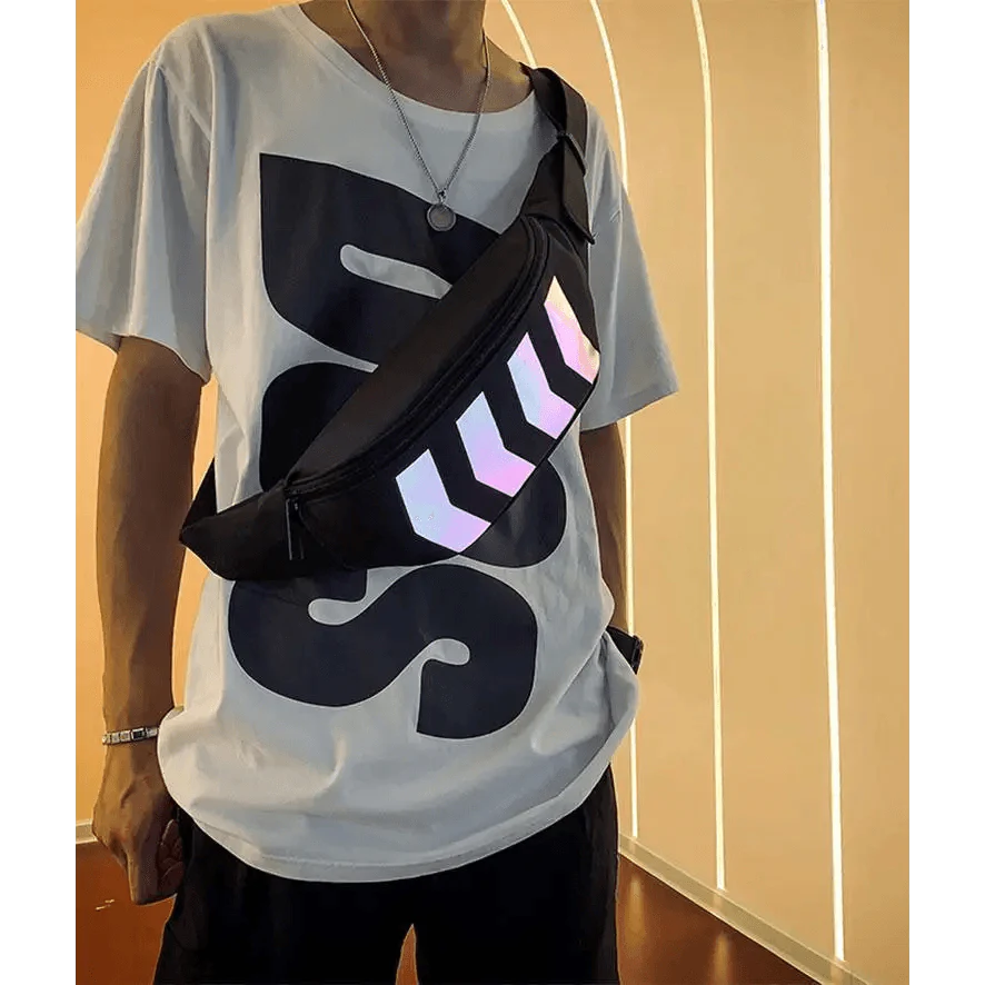 Iridescent Reflective Waist Bag - Stylish Chest Pack for Travel & Festivals - Korvel
