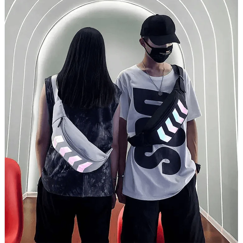 Iridescent Reflective Waist Bag - Stylish Chest Pack for Travel & Festivals - Korvel