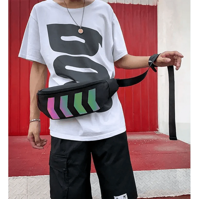 Iridescent Reflective Waist Bag - Stylish Chest Pack for Travel & Festivals - Korvel