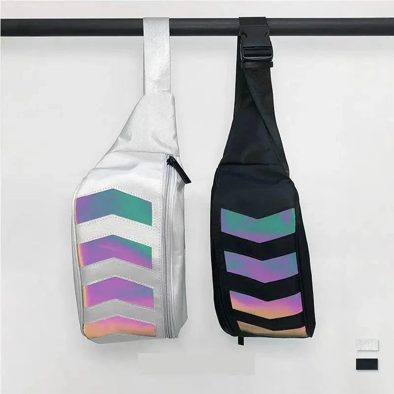 Iridescent Reflective Waist Bag - Stylish Chest Pack for Travel & Festivals - Korvel