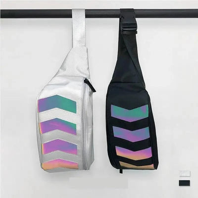 Iridescent Reflective Waist Bag - Stylish Chest Pack for Travel & Festivals - Korvel