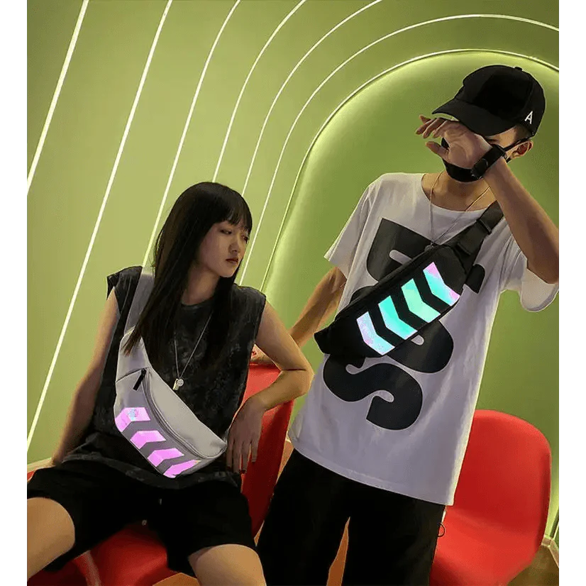 Iridescent Reflective Waist Bag - Stylish Chest Pack for Travel & Festivals - Korvel