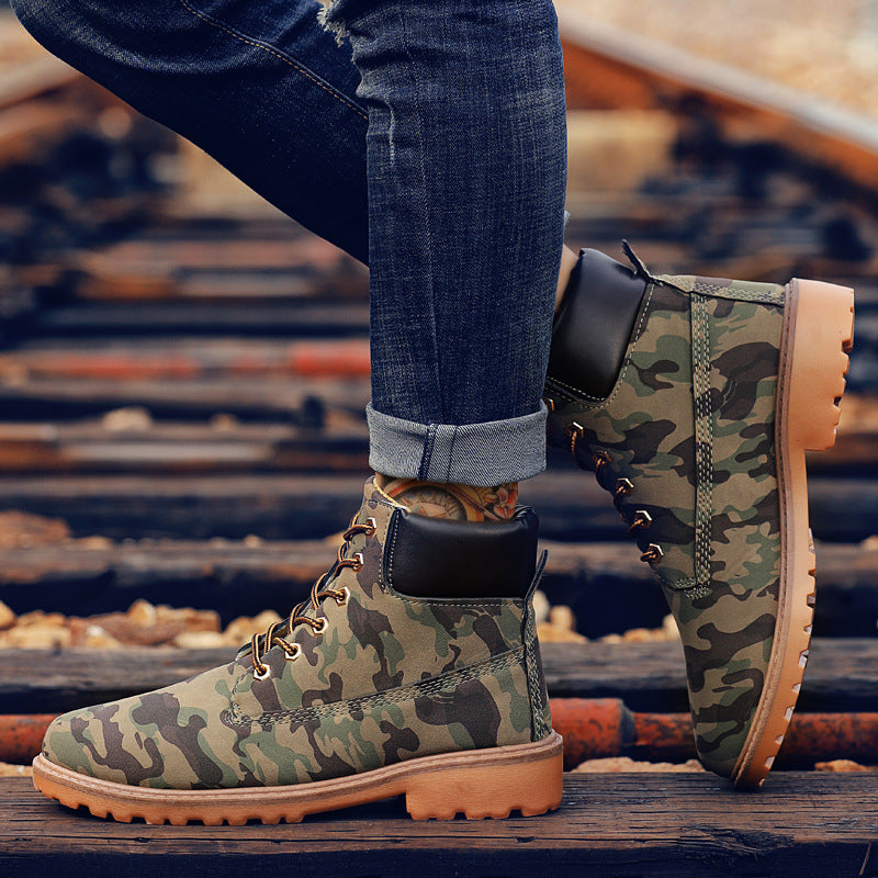 Fashionable high top Martin boots for men casual Baotou workwear shoes autumn and winter men's boots - Korvel