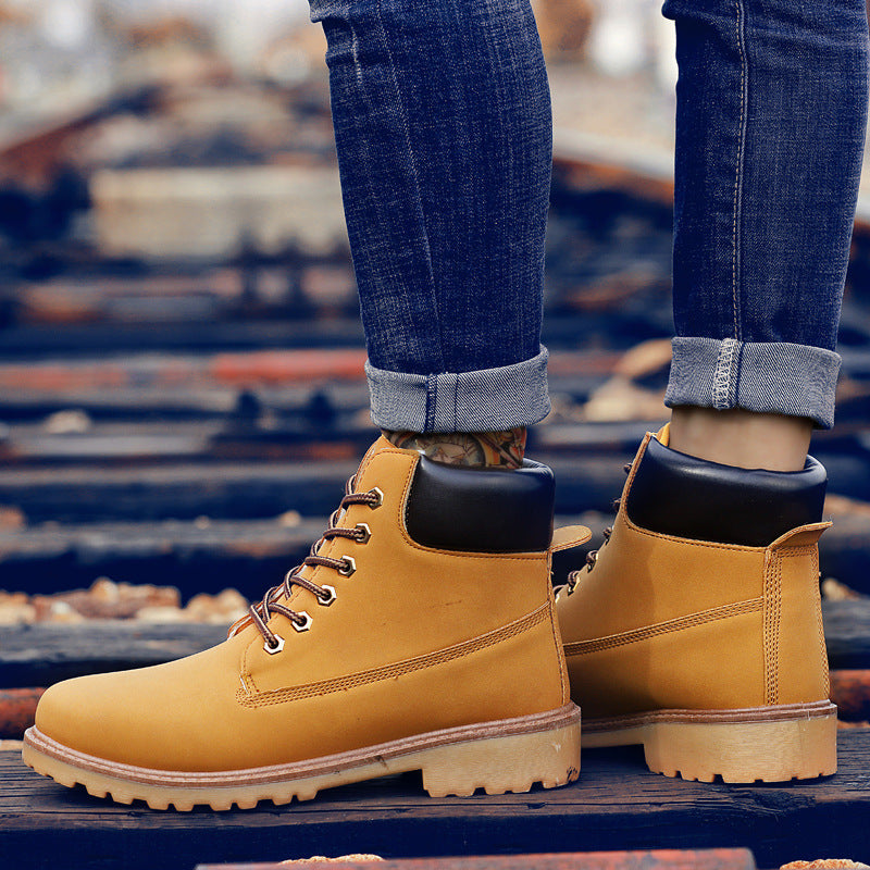 Fashionable high top Martin boots for men casual Baotou workwear shoes autumn and winter men's boots - Korvel