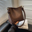 Fashionable Large Capacity Simple One Shoulder Crossbody Bag Retro Texture Bucket Bag Women's Bag - Korvel