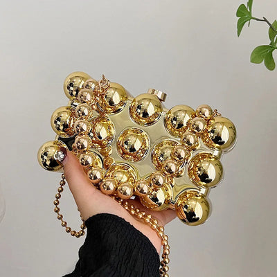 Trendy Mini Lipstick Crossbody Bag with Pearl Chain