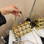 Trendy Mini Lipstick Crossbody Bag with Pearl Chain