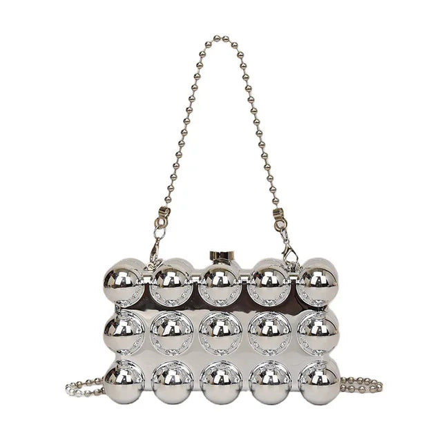 Trendy Mini Lipstick Crossbody Bag with Pearl Chain