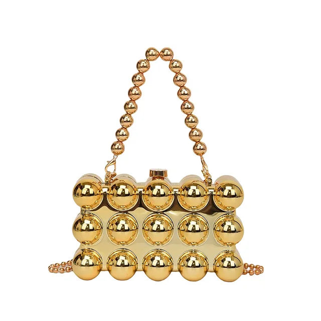 Trendy Mini Lipstick Crossbody Bag with Pearl Chain