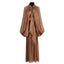 Fashionable niche design bat sleeve lace up pleated dress for women - Korvel