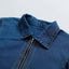 Fashionable retro long sleeved lapel denim shirt top - Korvel