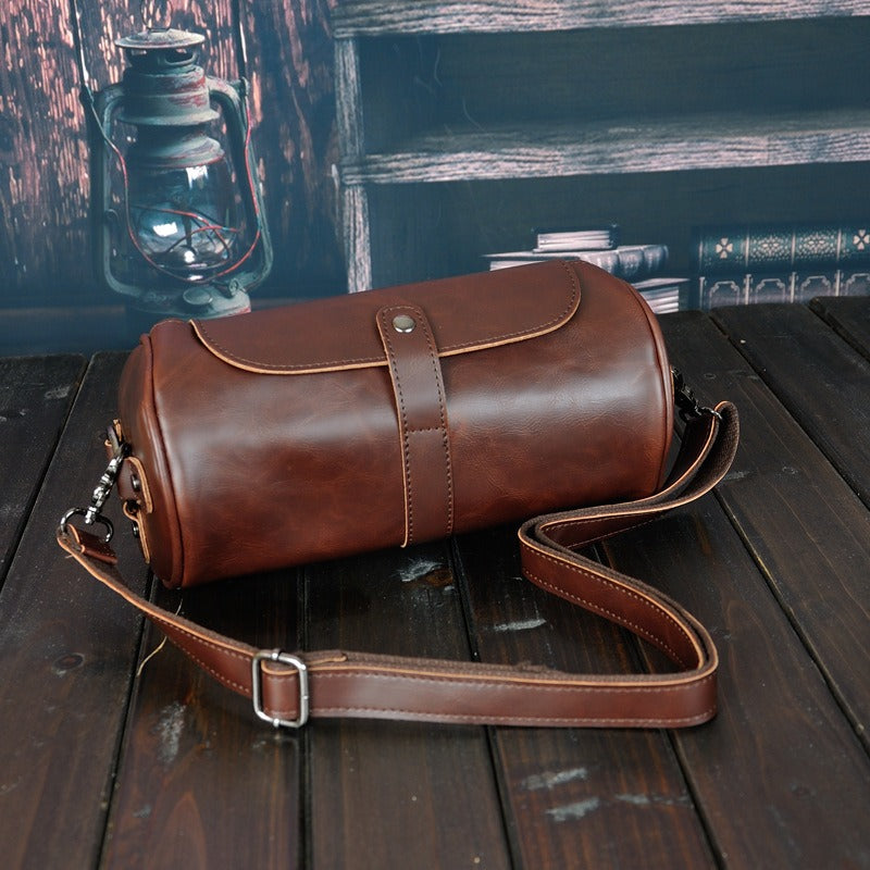 Fashionable Single Shoulder Cylinder Bag Retro Trendy and Personalized Creative Cylinder Bag - Korvel